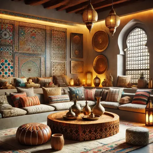 Un salon marocain élégant alliant tradition et modernité