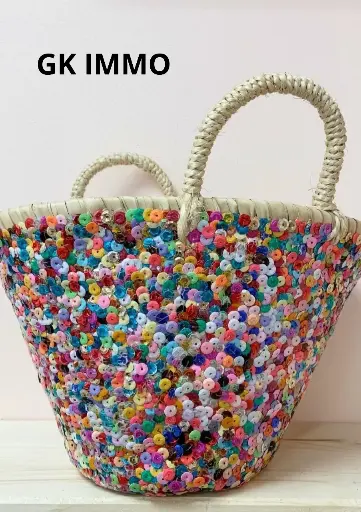 Un panier en osier marocain